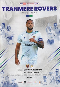 Tranmere Rovers v Crewe Alexandra Match Programme 2022-10-14